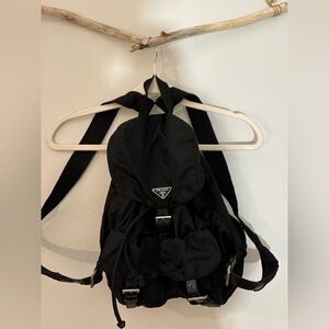 Prada Black Nylon Drawstring Backpack